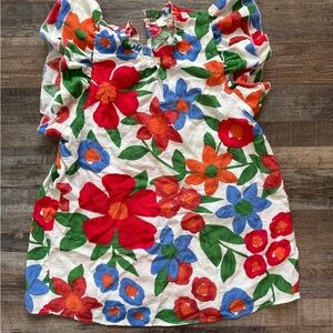 Floral Print Dress with Ruffled Sleeves